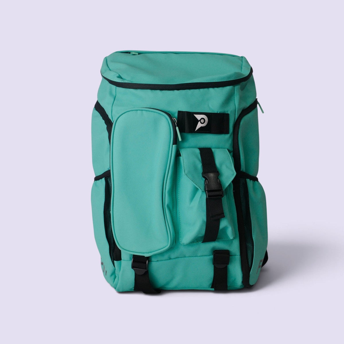 PVT Pickleball ARC waterproof nylon pickleball backpack in teal with multiple storage compartments and black accents