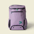 PVT Pickleball Bolt bag in lavender polyester with teal logo, featuring multiple storage pockets and durable design.